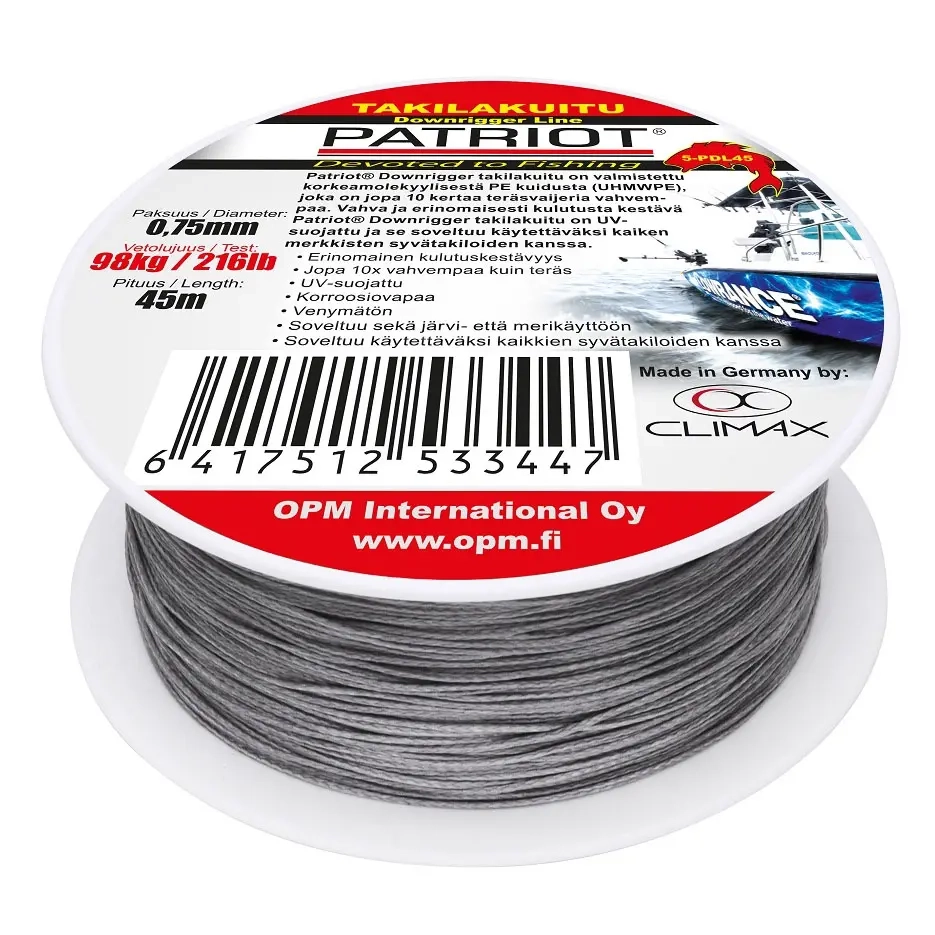 Tackelfiber 0,75mm 45m 98kg Patriot Downrigger - Djupriggar - 6417512533447 - 0