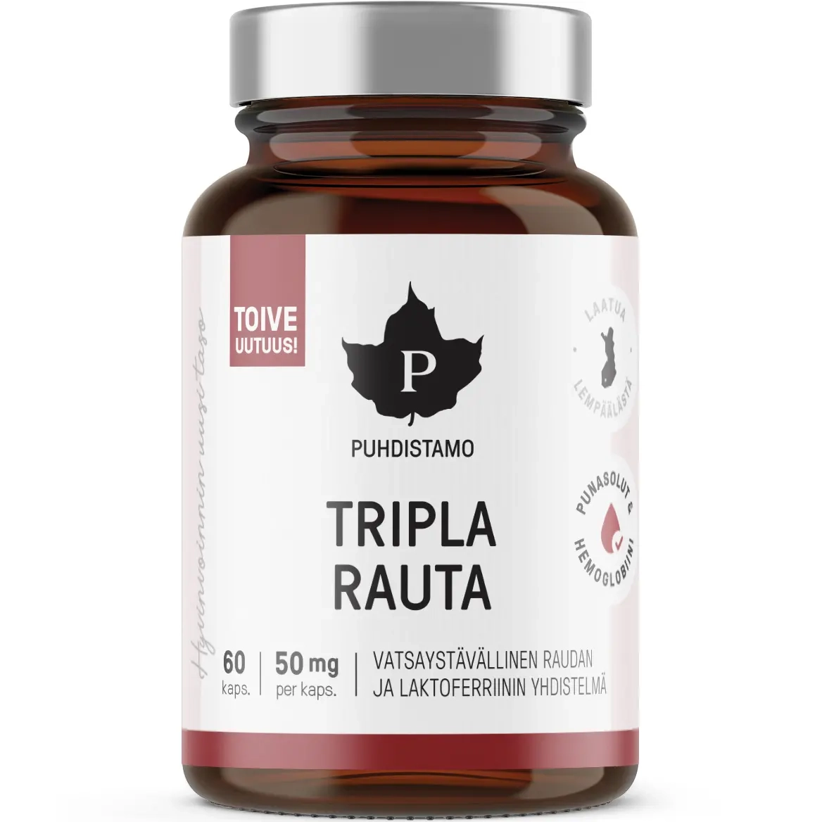 Tripla Järn 60 kapslar Pureness - Vitaminer och pulver - 6430039224711 - 0