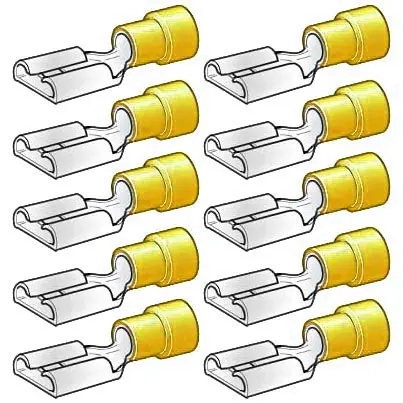 Platt kontakt hona 6,3mm 10st gul - Abikokontakter - 6438255200021 - 0