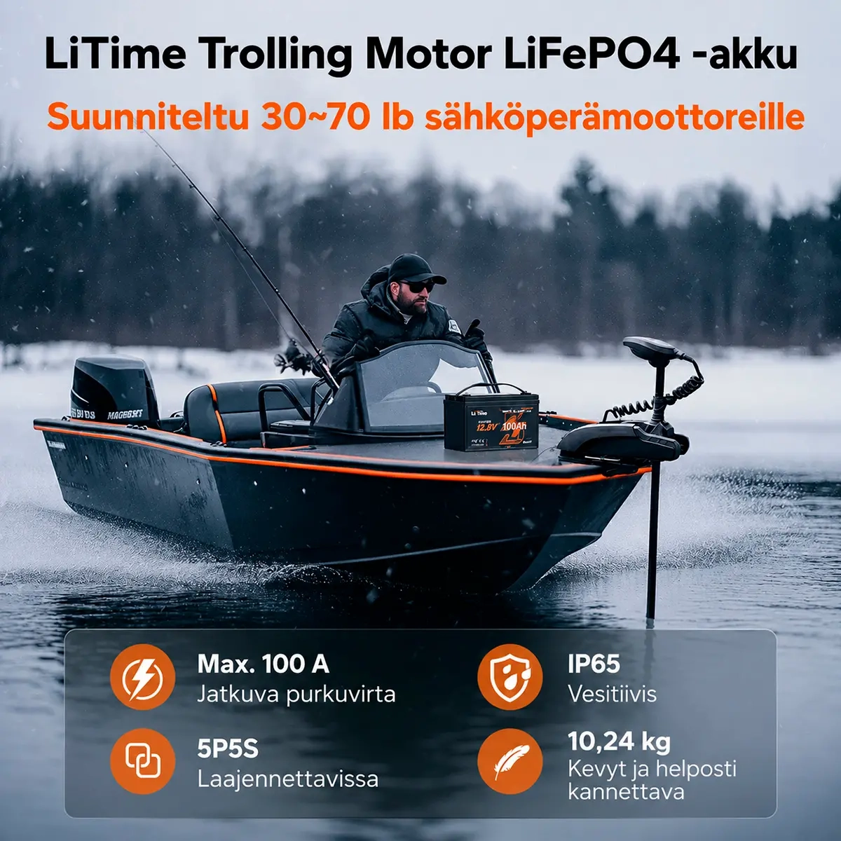 Batteri LifePo4 100Ah 12V Bluetooth Trollin - LiFePO4-batterier - 6438471352009 - 5