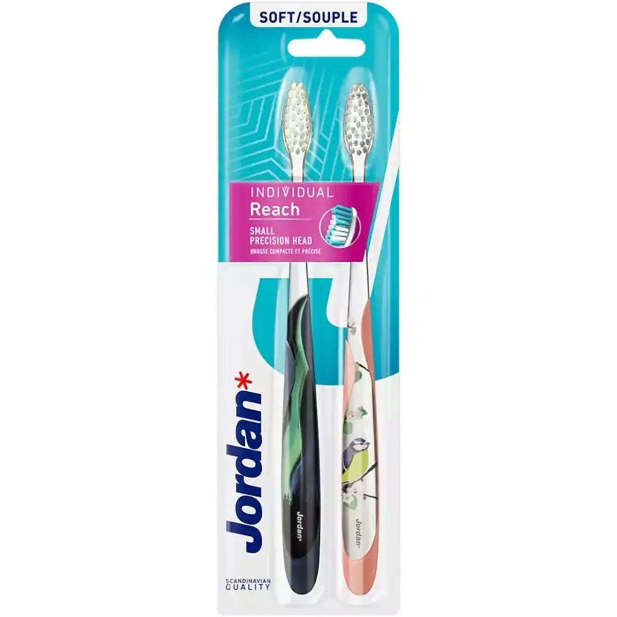 Jordan Individual Reach Soft tandborste 2-pack - Tandborstar och eltandborstar - 7046110064139 - 0