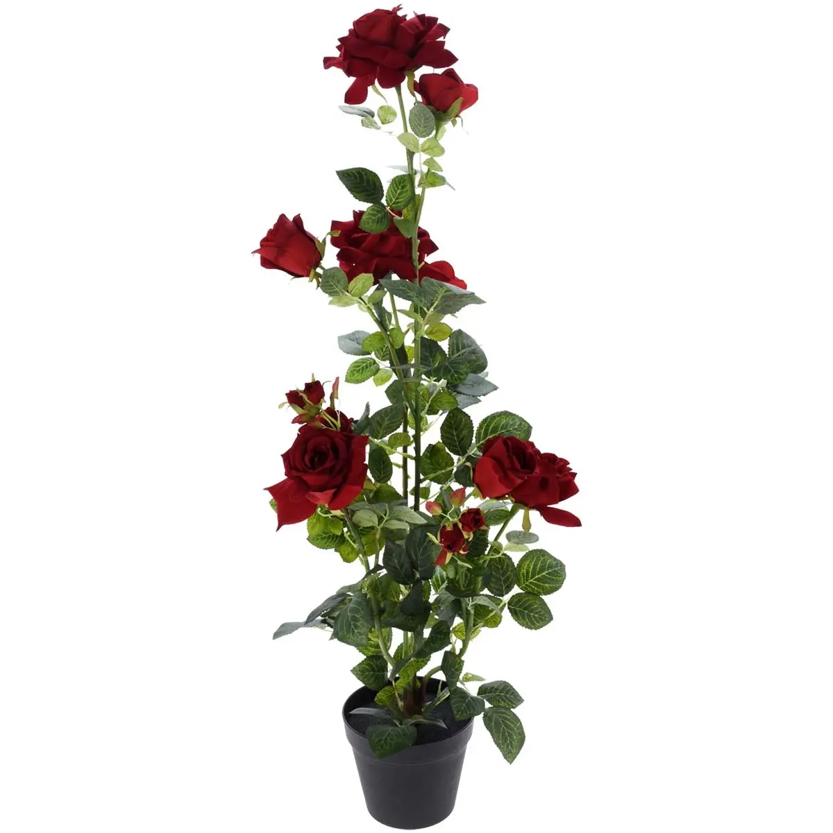 Fejkblomma Röd Ros 95cm - Konstväxter och konstblommor - 8719987417696 - 0