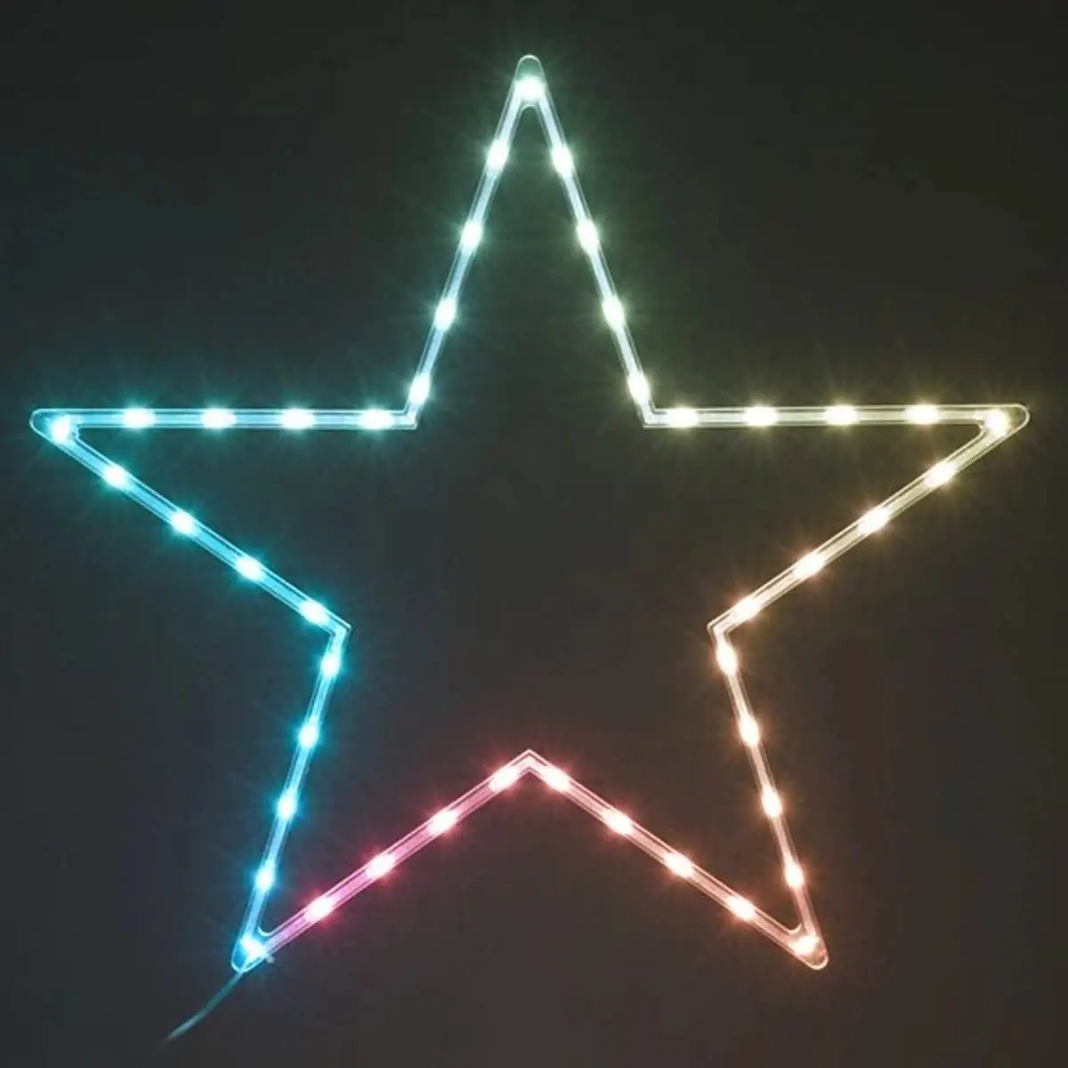 Fönsterstjärna 45 LED RGB 60 cm multifärg USB - Dekorationsbelysning - 8721037142106 - 1