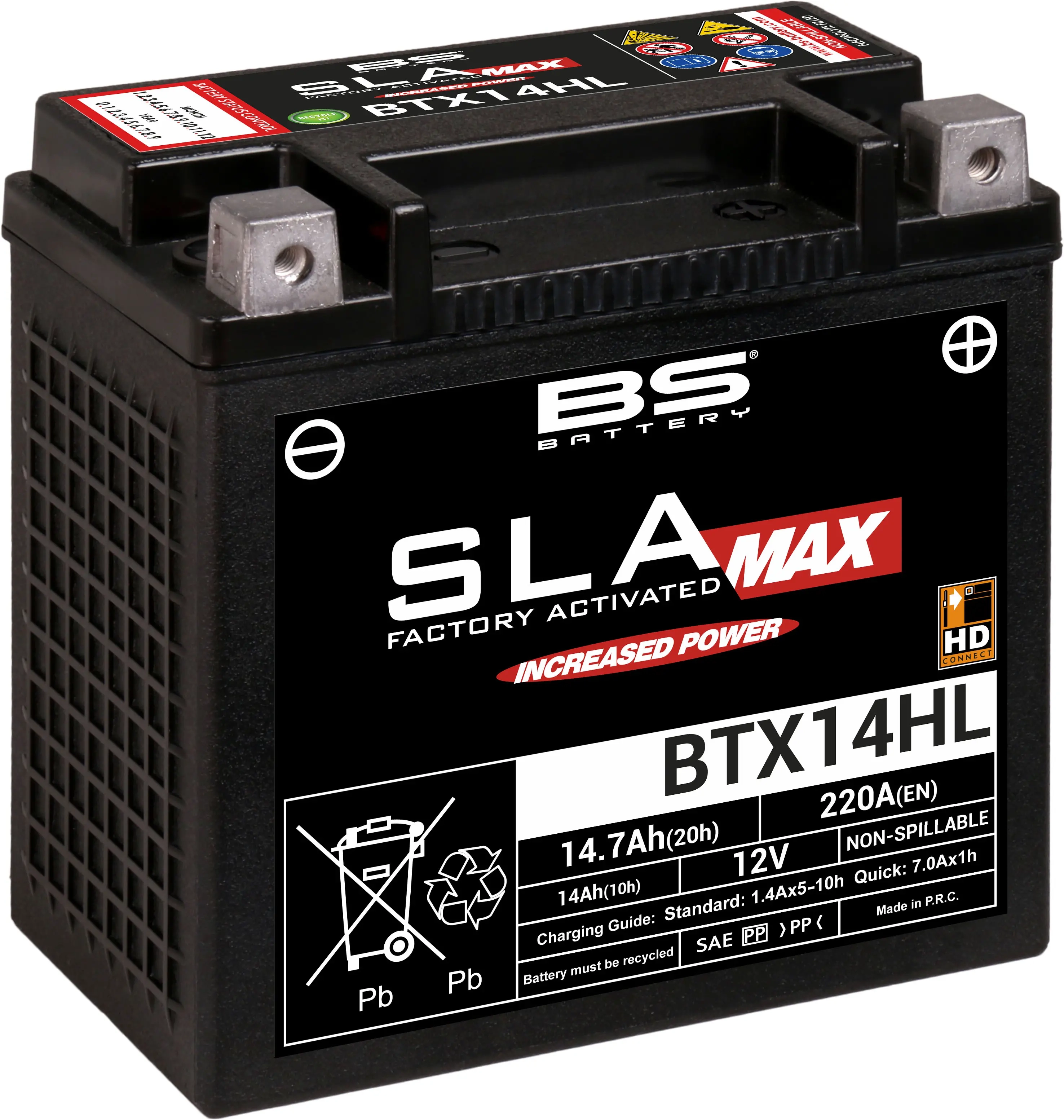 Batteri BS Battery BTX14HL (FA) SLA MAX - S - Små maskine batterier 10-30Ah - 3564093008826 - 0