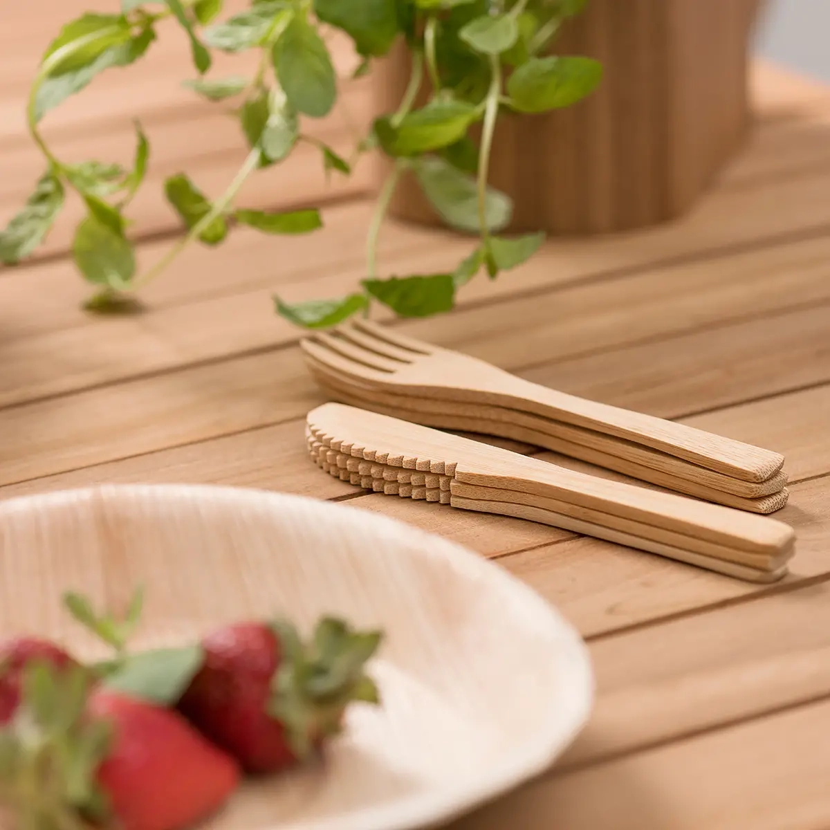 KNIV 16cm 10st BAMBU - Engångsartiklar - 6410413174443 - 2