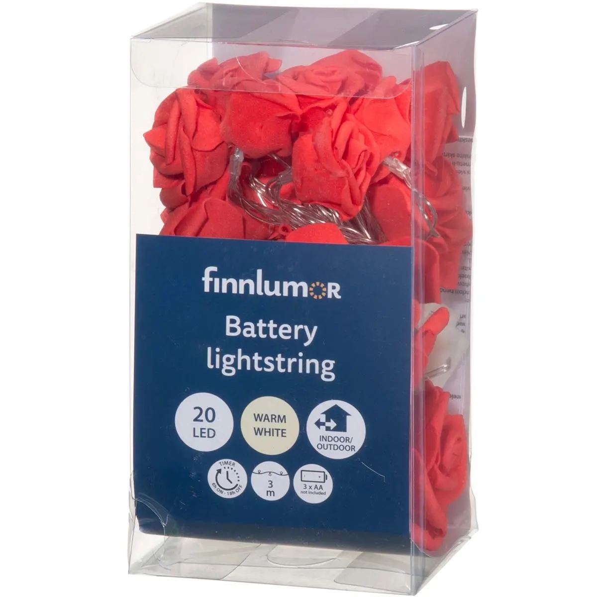 Batteridriven ljusslinga Ros 20 LED röd - Batteridrivna ljusslingor - 6410416419275 - 1