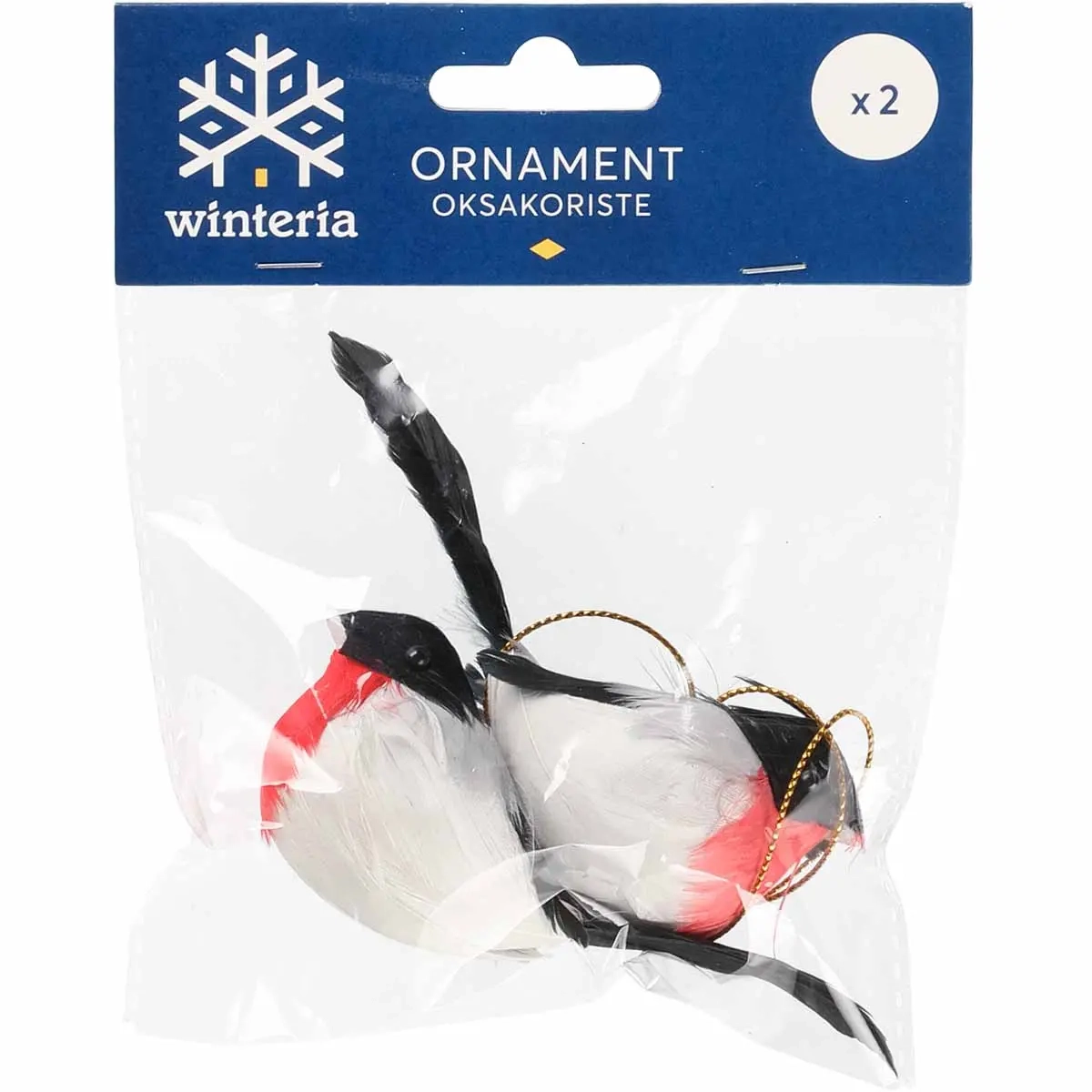 Granpynt Rödstjärt 2 st 10 cm - Julgransdekorationer - 6410416490946 - 1