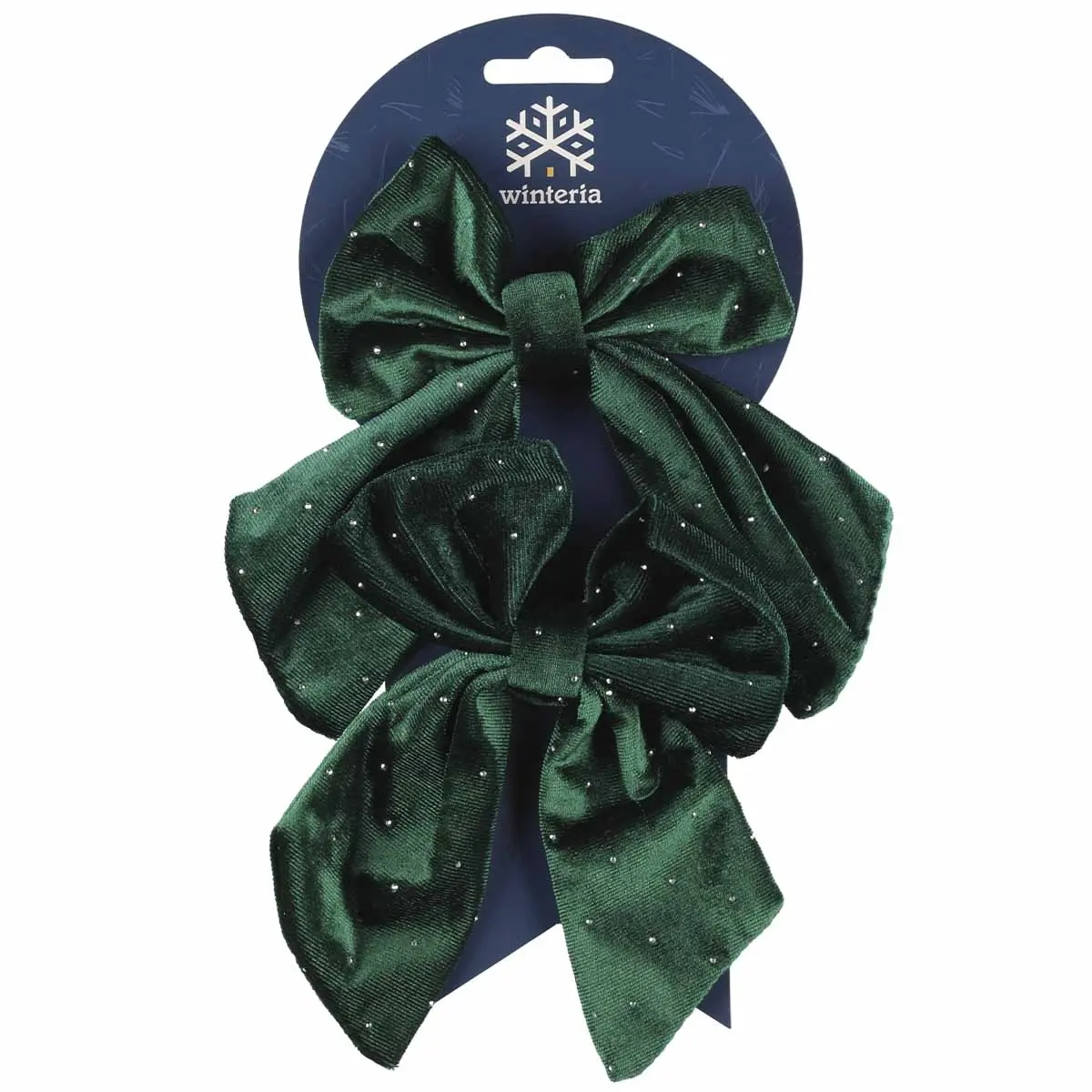 Rosett 14x18 cm 2 st mörkgrön - Julpynt - 6410416576190 - 1