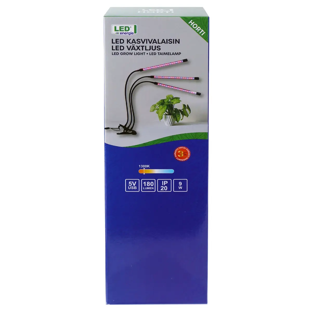 Vækstlys Horti med klemme 3-hovedet 9W IP - E27 lamper - 6418536037591 - 5