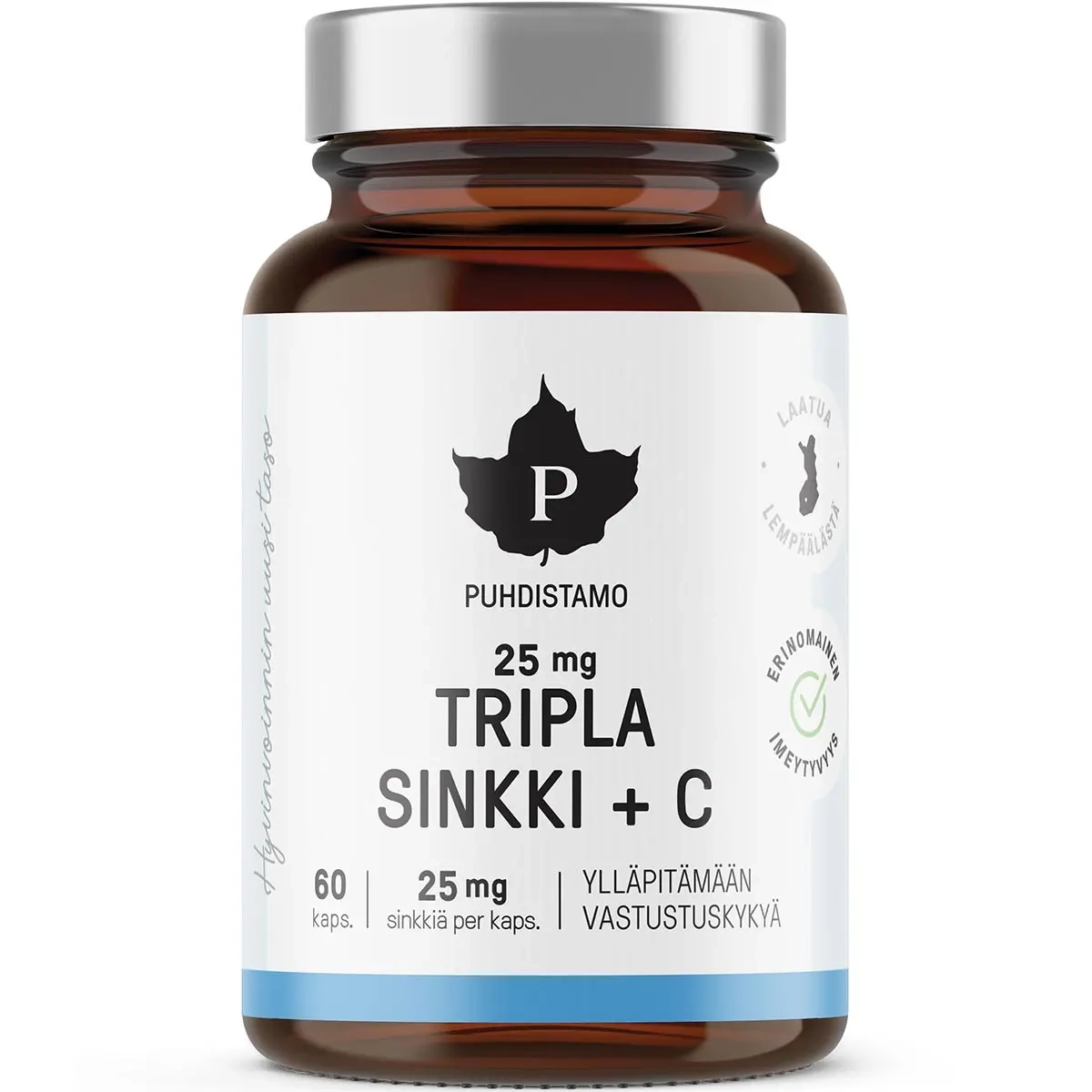 Pureness Tripla Zink + C 60 kapslar - Vitaminer och pulver - 6430039222199 - 0