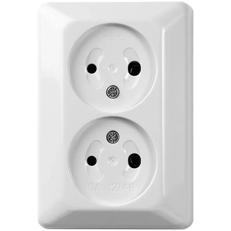 Stikkontakt overflade 2-polet 10A 12-48V IP20 DC - Monteringstilbehør til solpaneler - 6438140041111 - 0