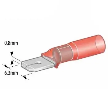 Skrueterminal han 6,3mm 0,5-1,5mm2 - Krympeslange og universaltilbehør - 6438255200755 - 1