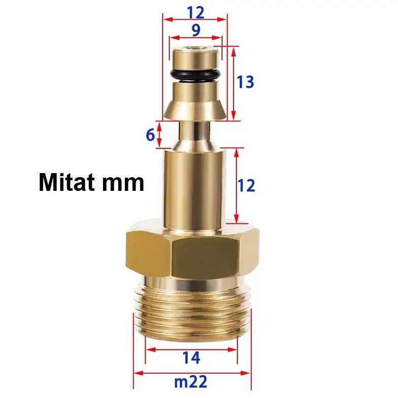 Adapter AR / Lavor M22-F Stift 14mm - Kopplingar och reservdelar för högtryckstvätt - 6438471292893 - 1