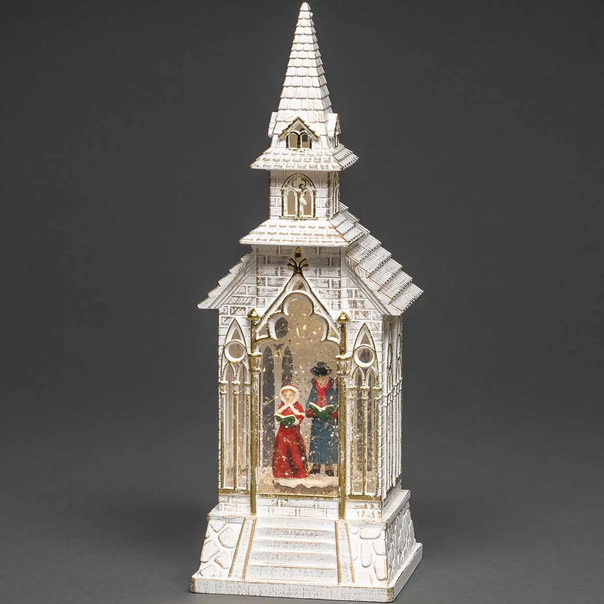 LJUS PRYDNAD JULKYRKA 33cm VIT - Ljusdekorationer för bord - 7318304366207 - 3