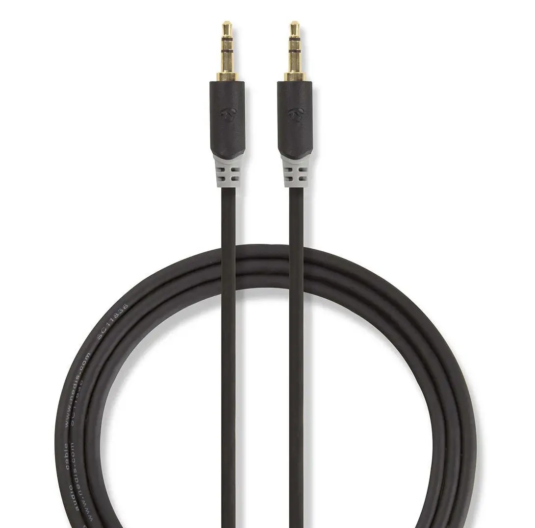 Stereoaudiokabel 3,5 mm 100 cm grå - Lydsendere og forstærkere - 5412810264889 - 1