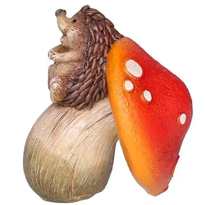 Dekoration pindsvin og svamp 7cm. - Julemænd og pynt - 6410416373676 - 0