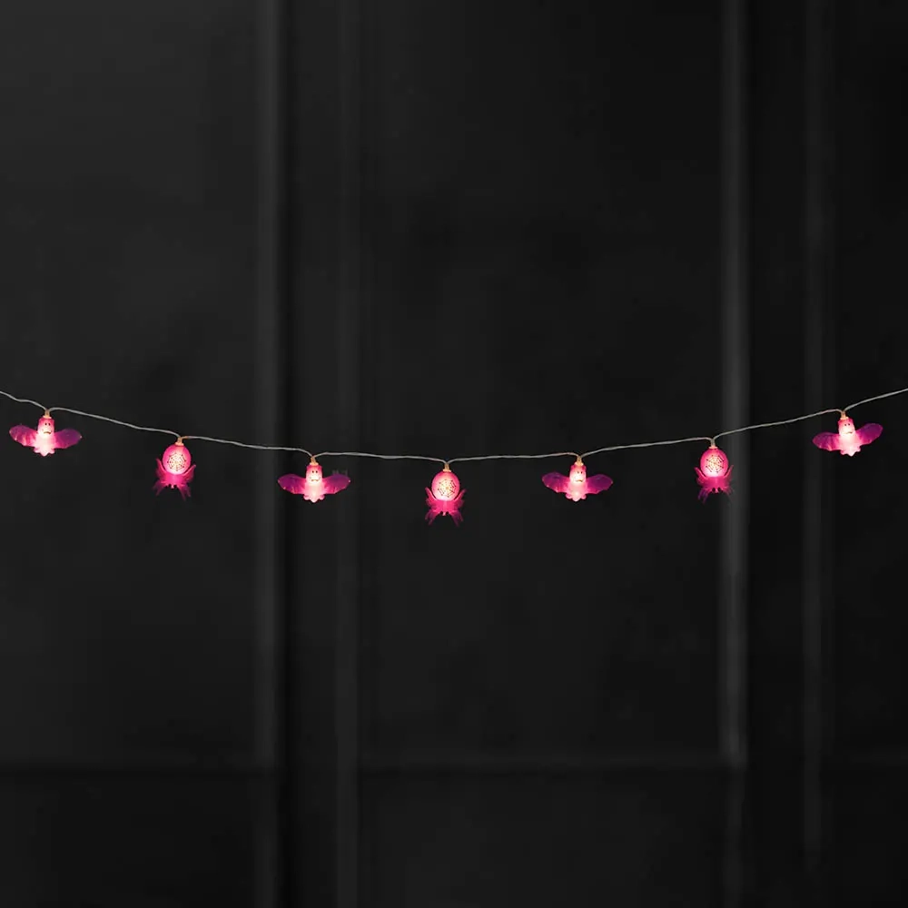 Halloween ljusgirlang 10 LED Spindel - Batteridrivna ljusslingor - 6410416491974 - 2