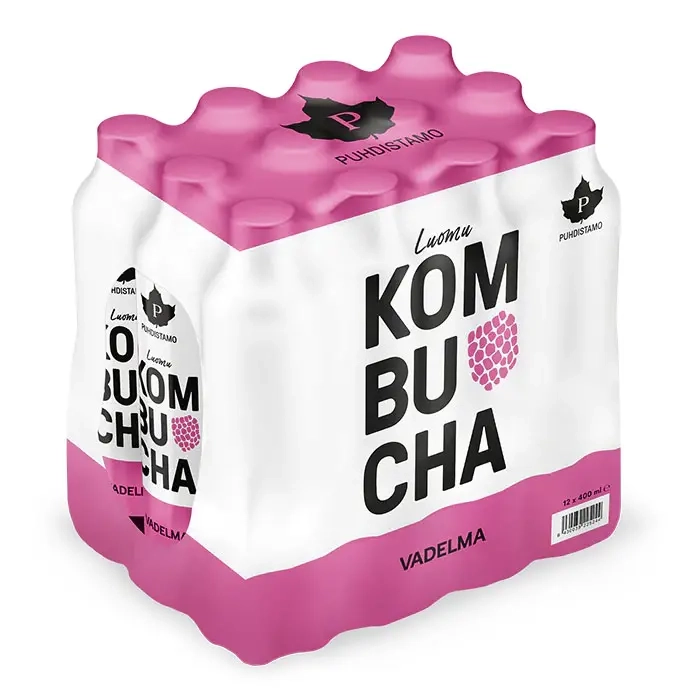 Kombucha Hindbær øko 12 x 400 ml - Soda - 6430039225244 - 0