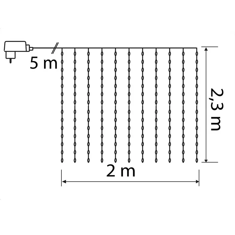 LED-lysgardin Dot 250 LED IP44 2,3 m - Lyst vindue og udhæng - 6435200288967 - 2