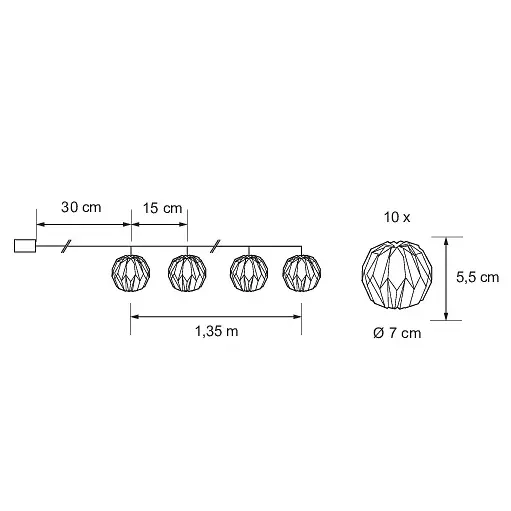 Lyskæde Morgan 10 led - Lyssæt og lysbånd - 6435200313829 - 3
