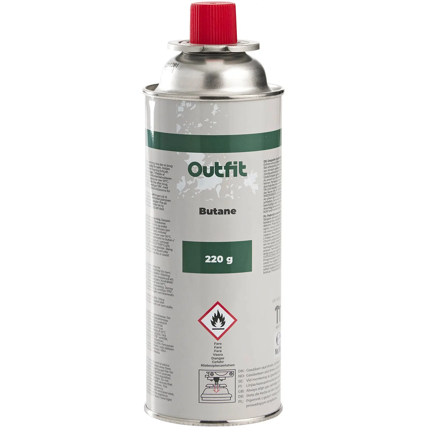 Gaspatron butan 220g A4 OutFit 10k - Storm køkken og brænder - 6438471025989 - 0