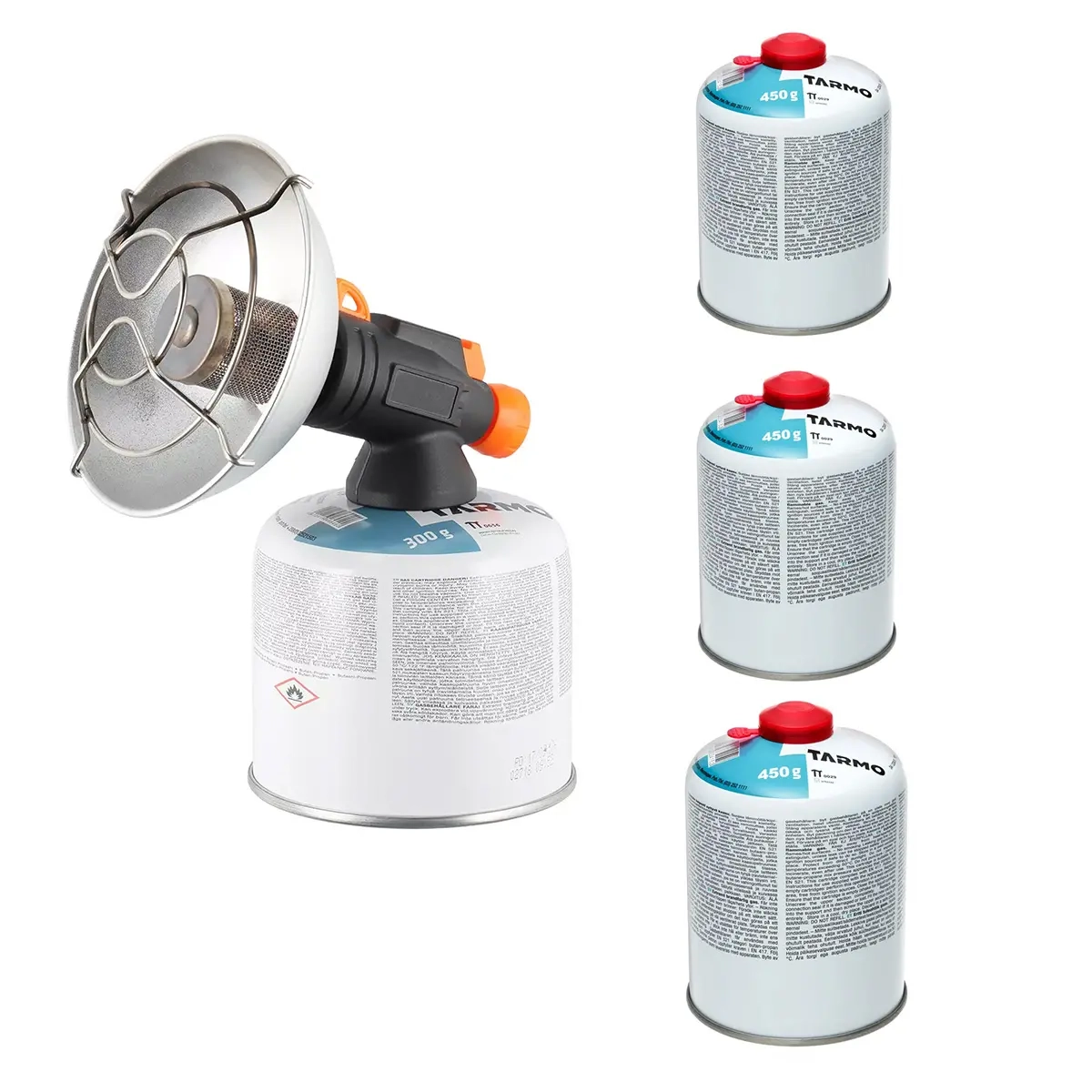 Bærbar gasvarmer + 4 patroner 1 - Gasvarmere og petroleumvarmere - 6438471355536 - 0