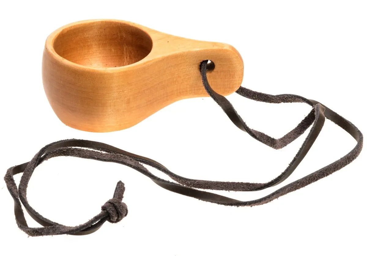 Kåsa 4cm med läderrem - Kåsor, kaffepannor och termosar - 6410411828607 - 0