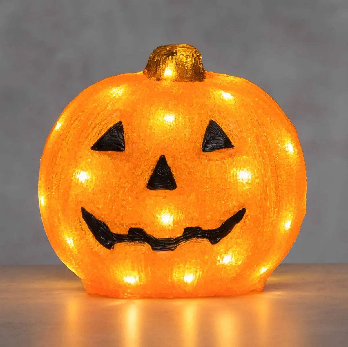 Halloween-græskar med LED-lys 20 cm - Ornamenter - 6410416313276 - 0