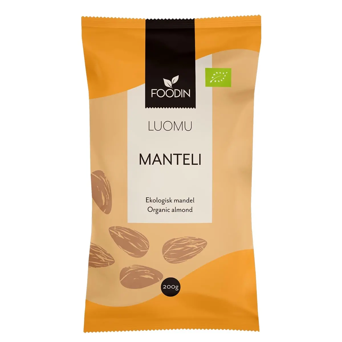 Mandel 200g ekologisk Foodin - Nötter, frön och pålägg - 6430055215489 - 0