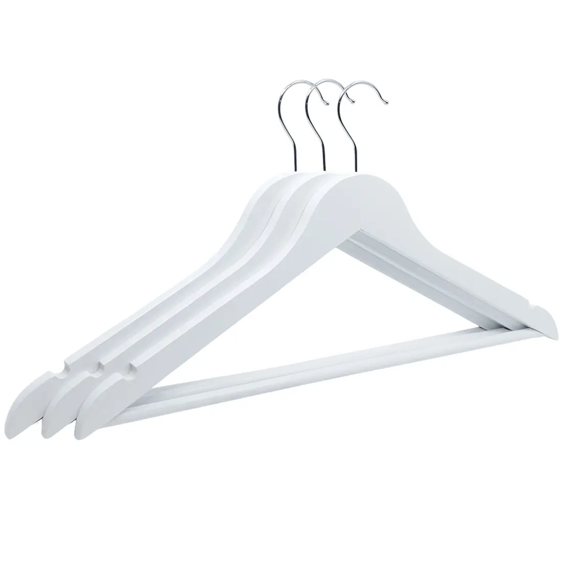 Galge trä 3-pack vit - Galgar och klädställningar - 6438168117300 - 0