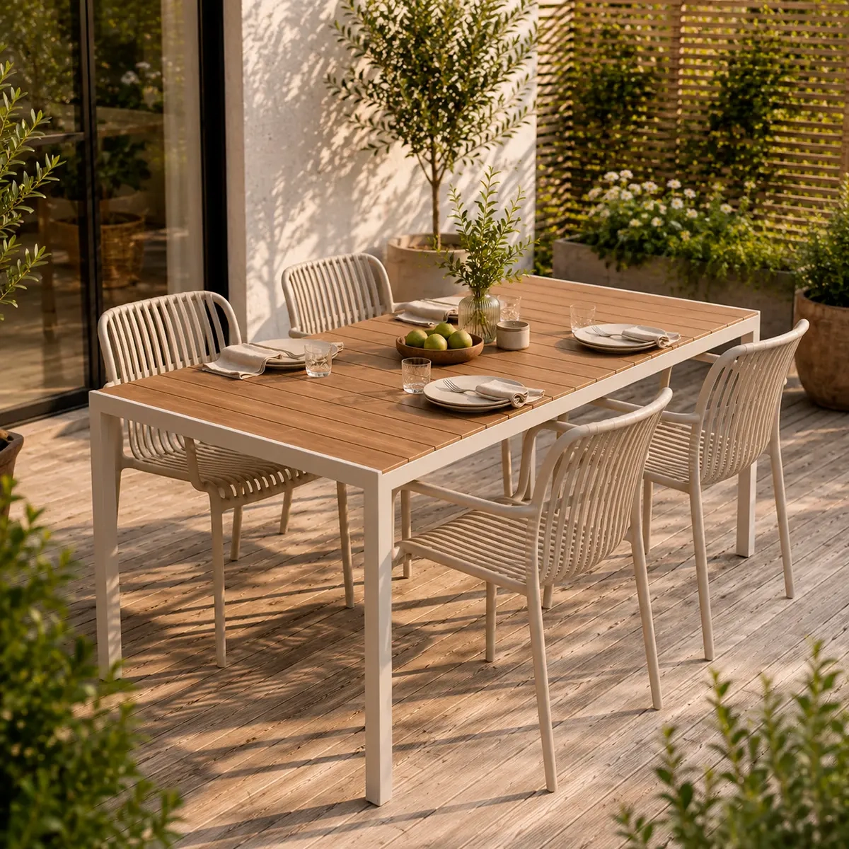 Utemöbelset Sand 4+1 - Trädgårdsmöbler - 6438471351705 - 0