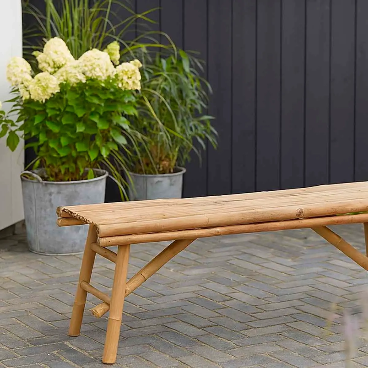 Bænk Bali bamboo 118x38x44cm - Balkon møbler - 8720573865951 - 1