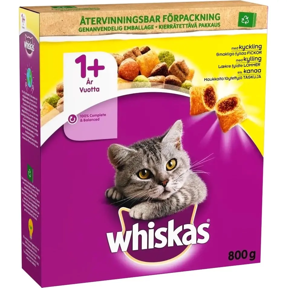 Whiskas 1+ Kylling 800g - Tør kattefoder - 5900951294075 - 0