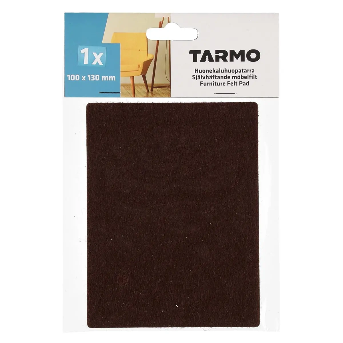 Huovet tæppe møbel brun 100x130mm - Møbelfødder - 6410413342385 - 0
