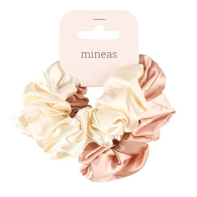 Hår Donut Satin 2 Stk. Beige & Creme - Hårbånd, hårnåle og smykker - 6410416342269 - 0