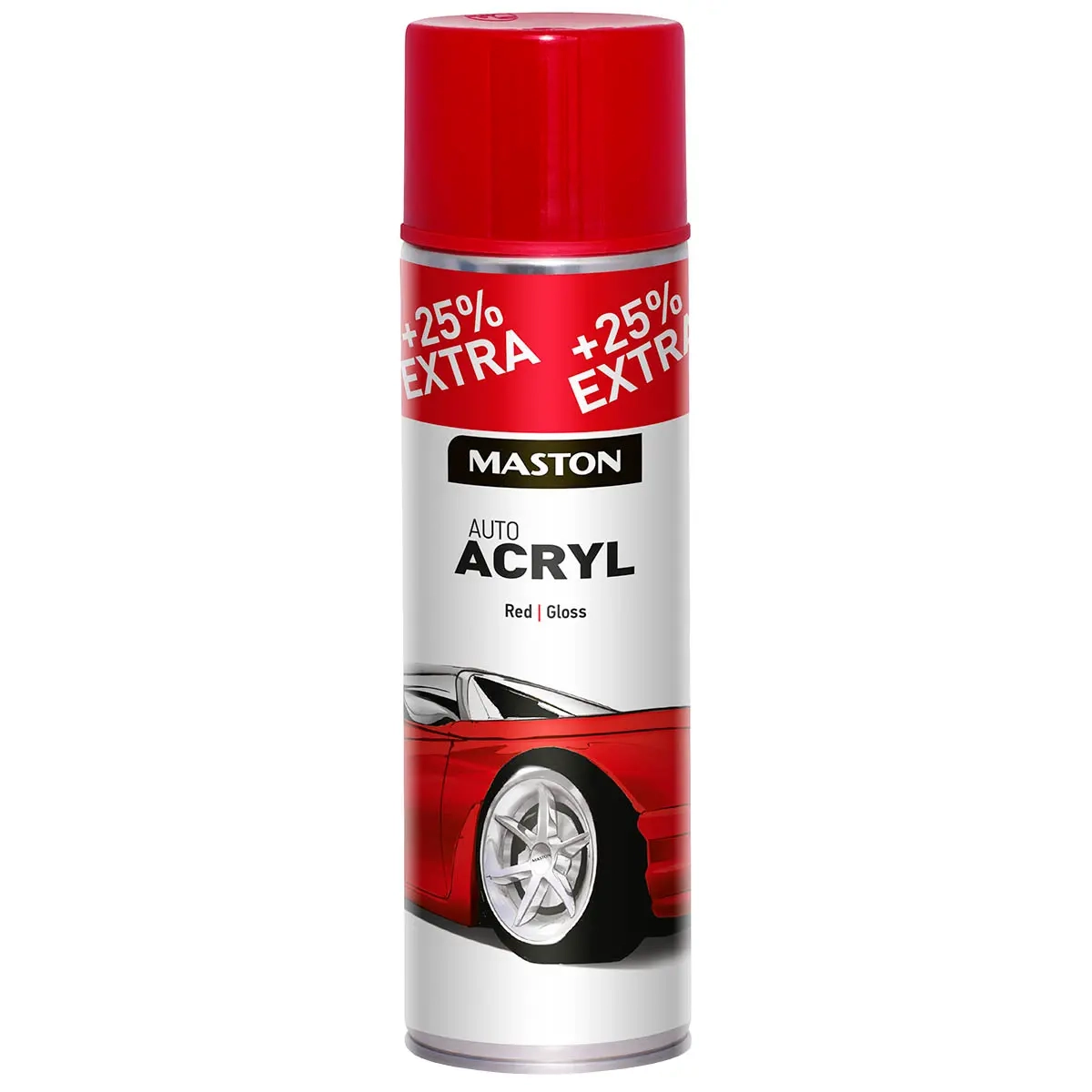 Maston Auto Acryl rød 500ml - Maling og spraymaling - 6412490025069 - 0
