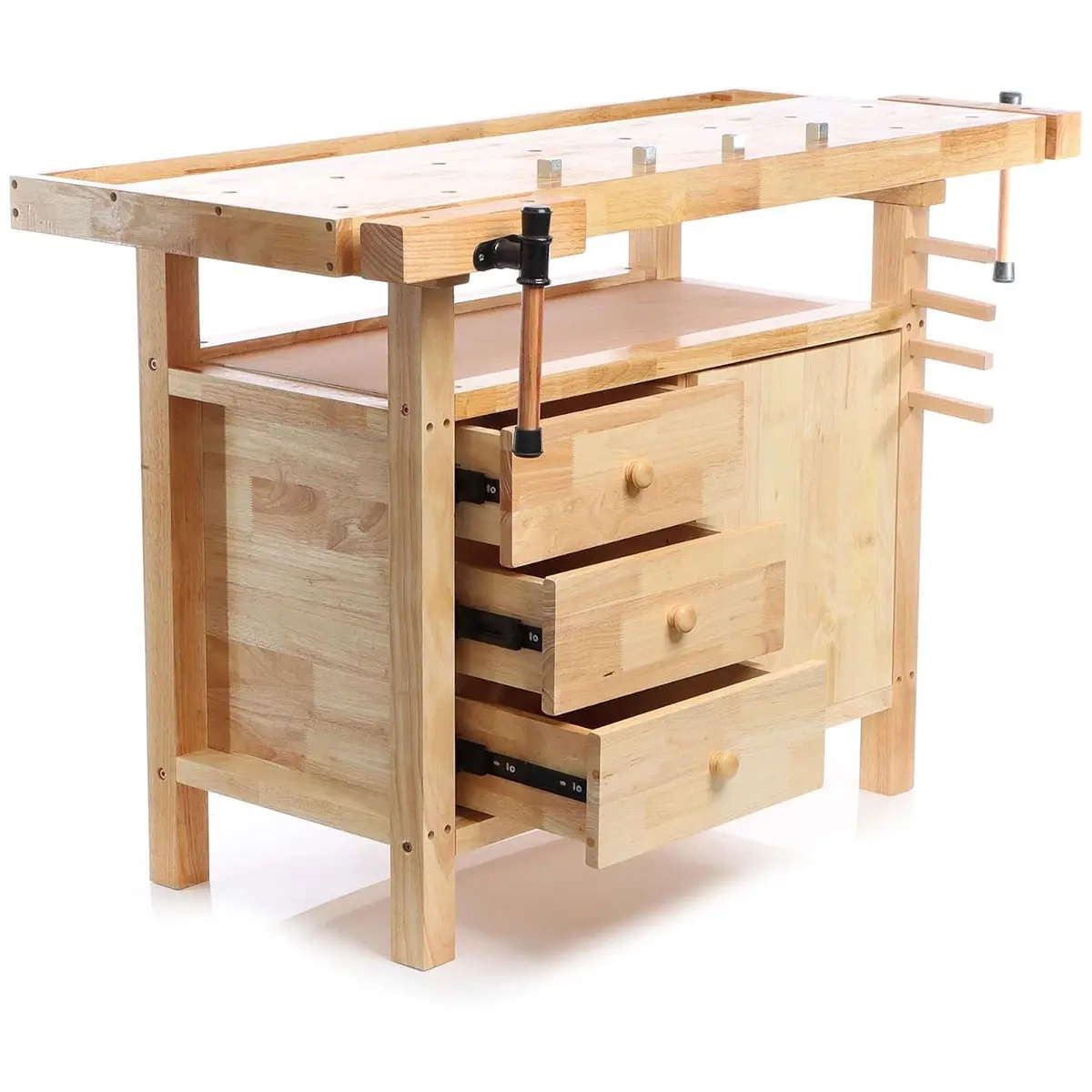 Höjläbänk Work bench 1380 x 620 x 860mm - Hyvlar, fräsmaskiner och svarvar - 6438471309393 - 1