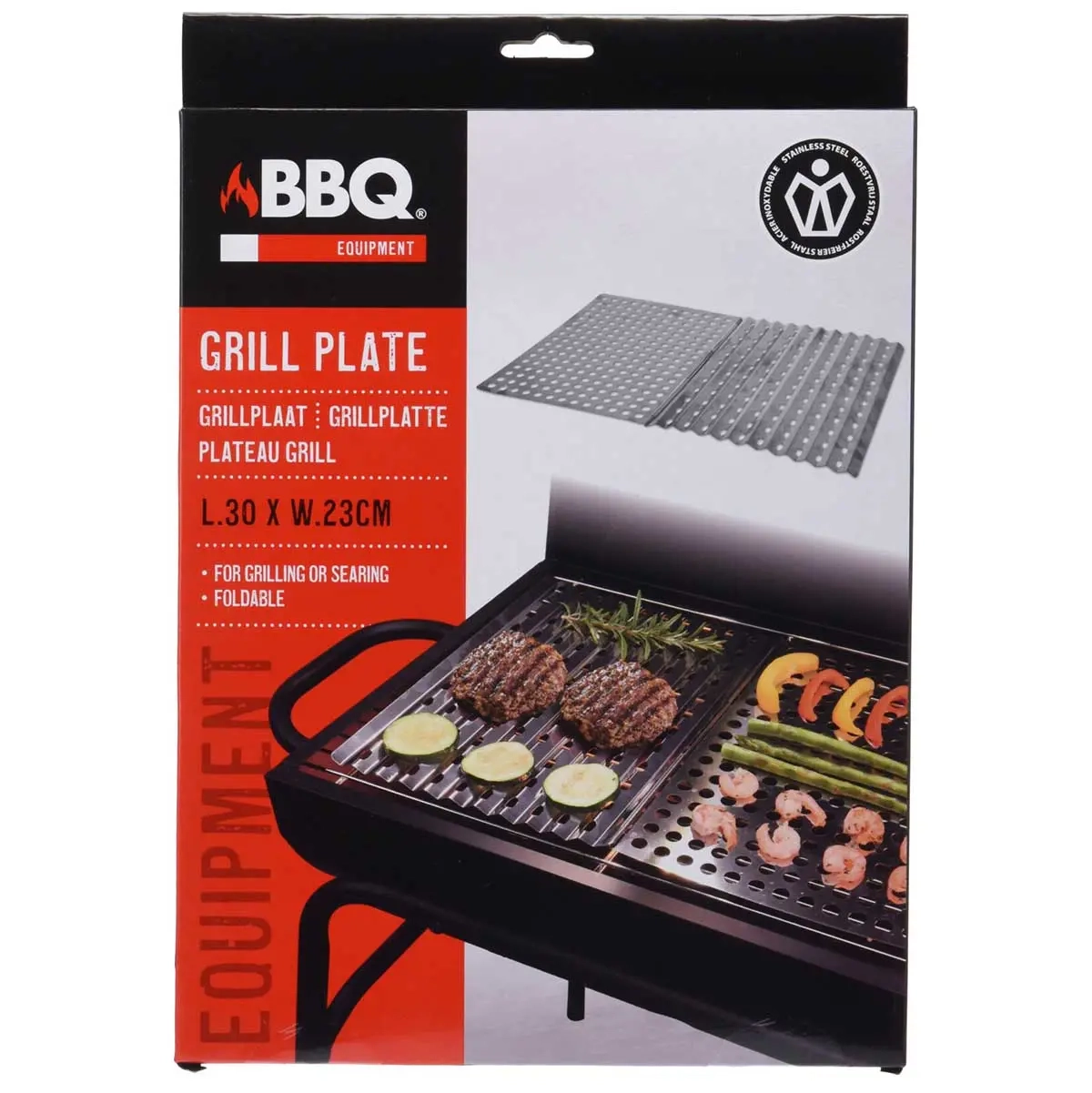 Grillrist BBQ 30x23cm 2-delt - Grillriste og grillplader - 8719202956696 - 0