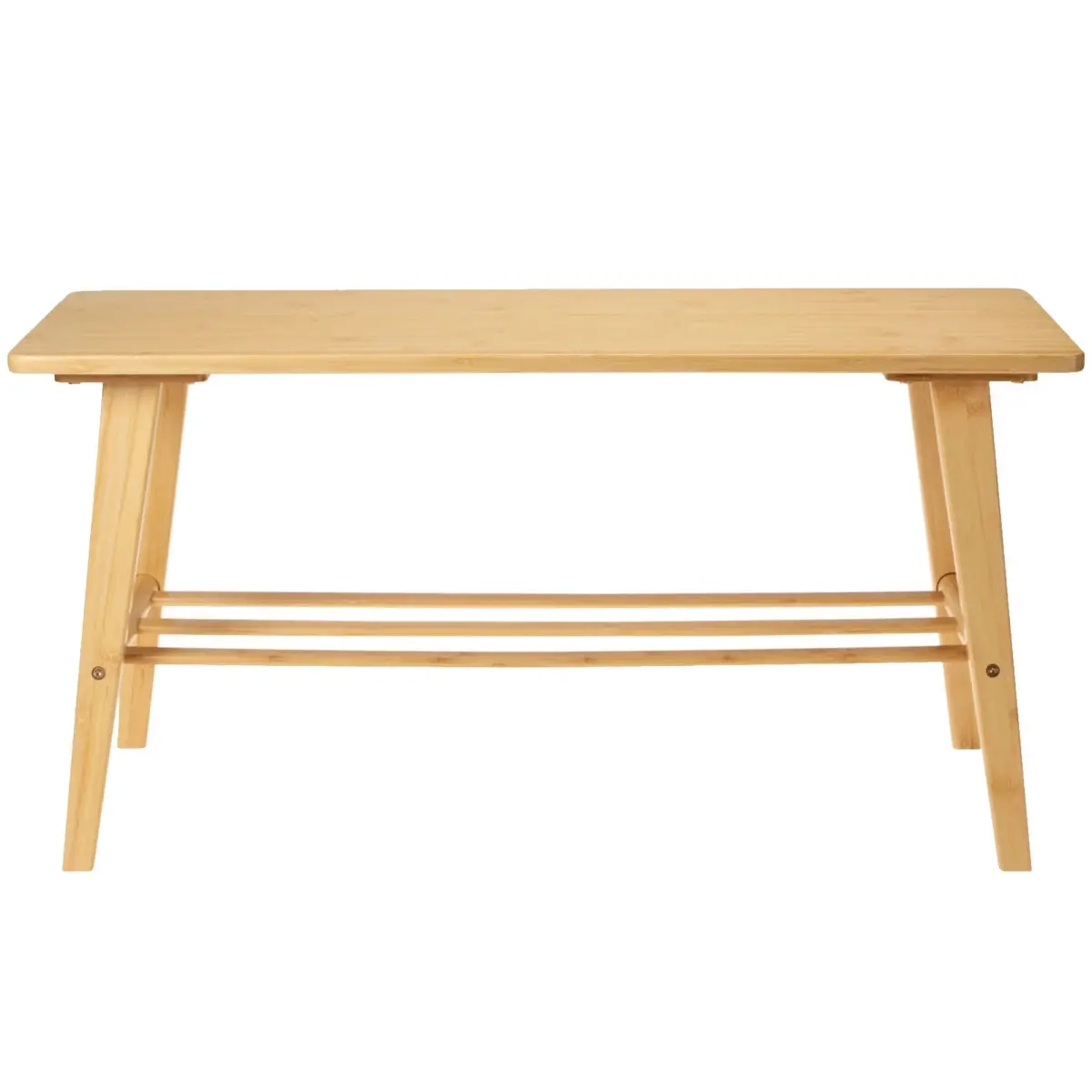 Bænk med skohylde Bambus 80x30x40 cm - Tøjstativ og skostativ - 8721461023217 - 0