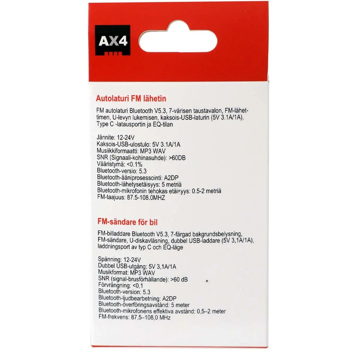 FM-sändare billaddare 2 X USB-A + USB-C - Cigarettändaruttag och laddare - 6418536034736 - 3