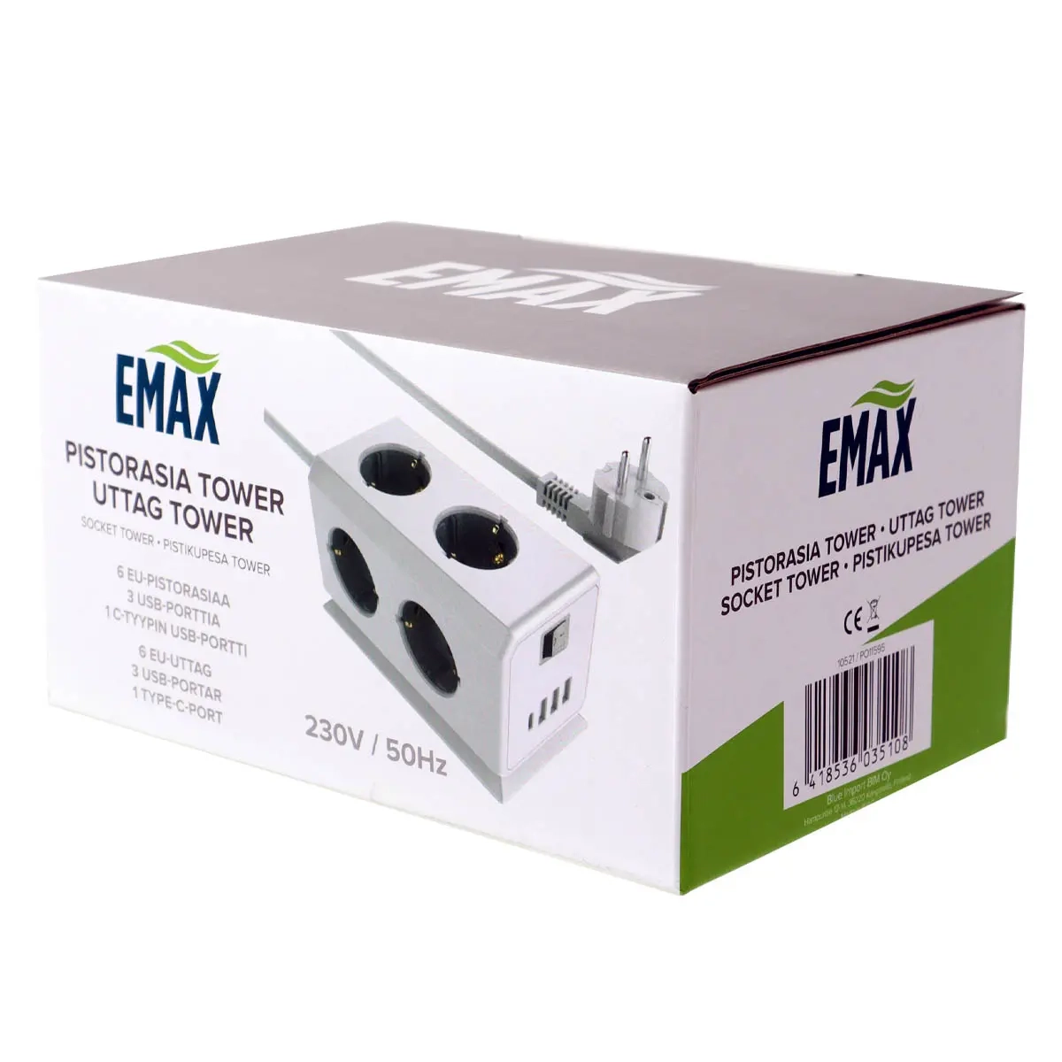Stikkontakt TOWER Emax 3680W 16A - Stikkontakt - 6418536035108 - 1