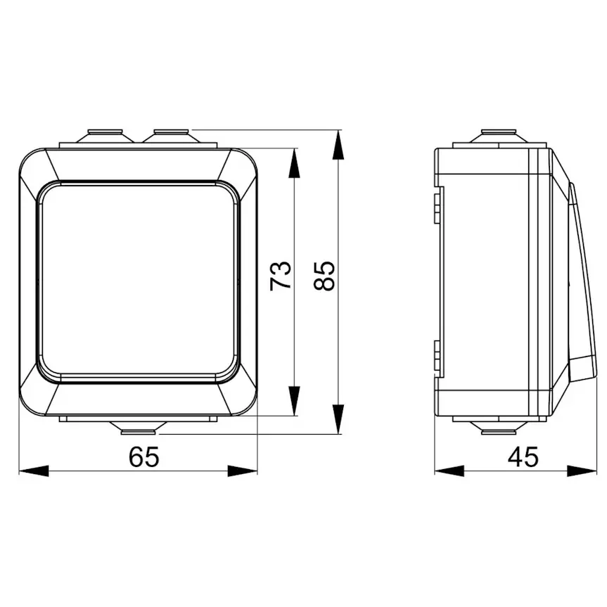 Strömbrytare 1/6 yta IP44 Opal Pro Black - Strömbrytare och dimmers - 6438056309183 - 1