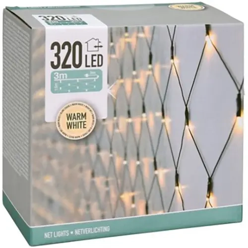 Lysnet 320 LED 3x1,5m - Lyskæde til udendørs brug - 8719202259216 - 0