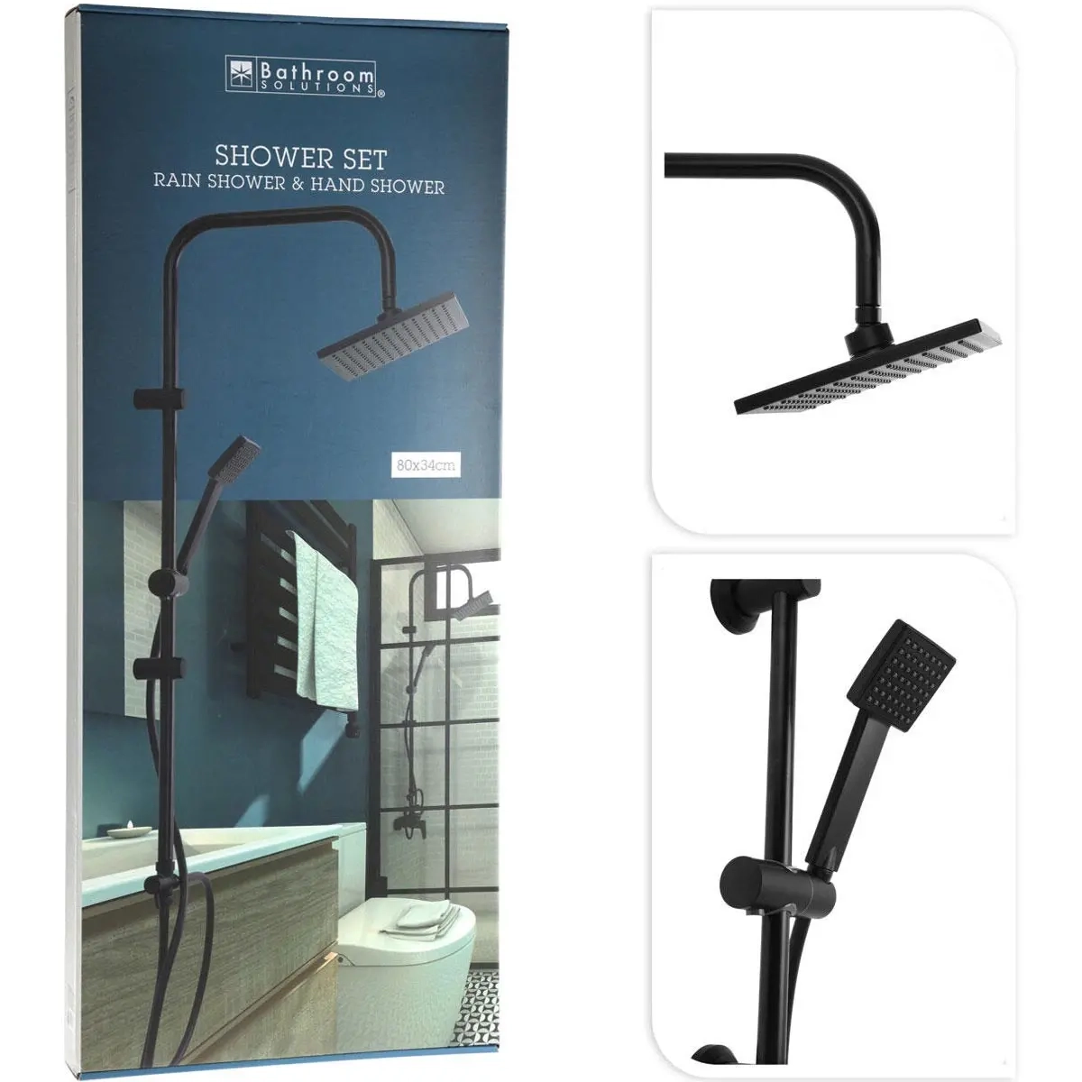 Duschset Mattsvart - Badrumstillbehör - 8720573287739 - 1