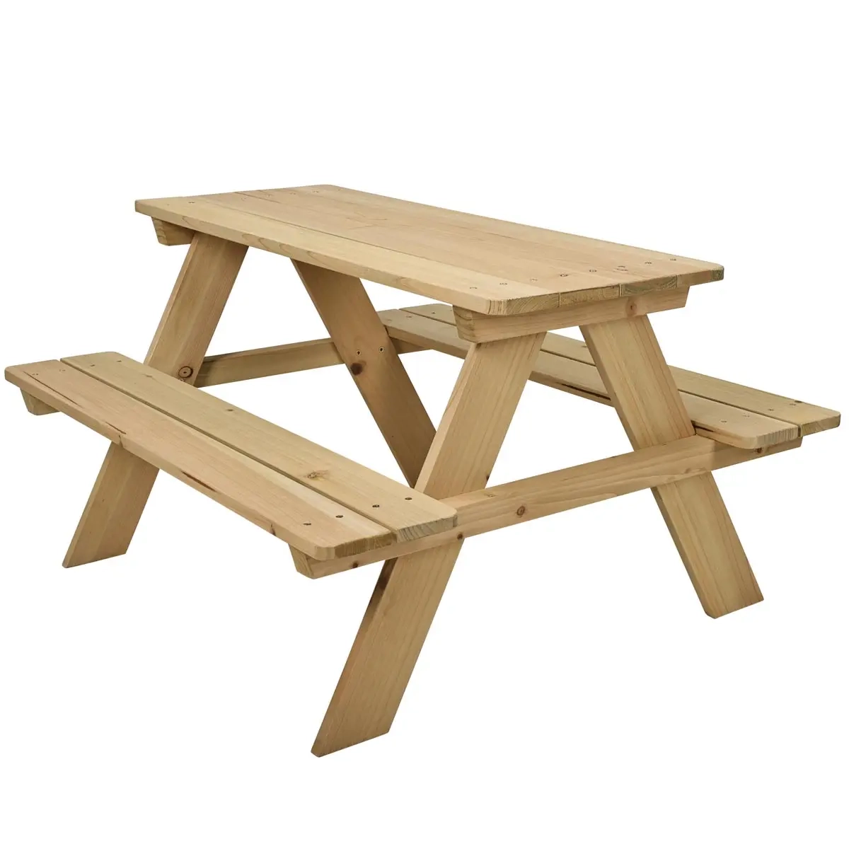 Børnebord med bænke i træ 89 cm. - Balkon møbler - 8721037418980 - 0