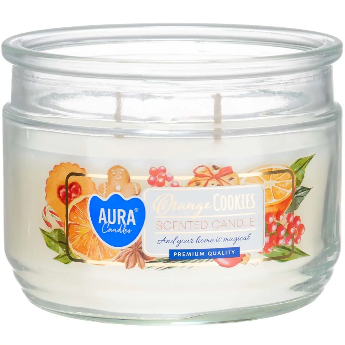 Duftlys med 2 hjerte Orange Cookies -  - 5906927057927 - 0