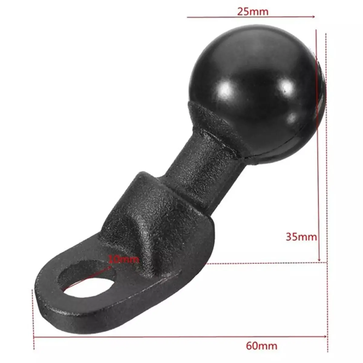 Ledbart fäste 25 mm spegelmontering 10 mm R - Actionkameror och kamerastativ - 6419774003492 - 5