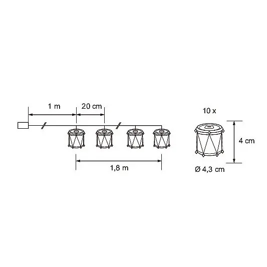 Lyskæde Rapapam 1,8m - Batteri lys - 6435200313874 - 3