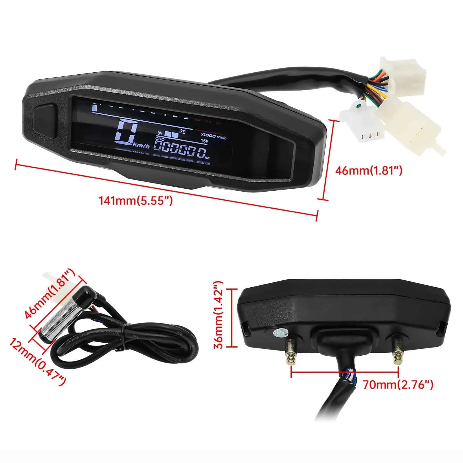Digitaalinen hastighedsmåler LCD WisEnduro - Derbi ramme reservedele - 6438471285789 - 5