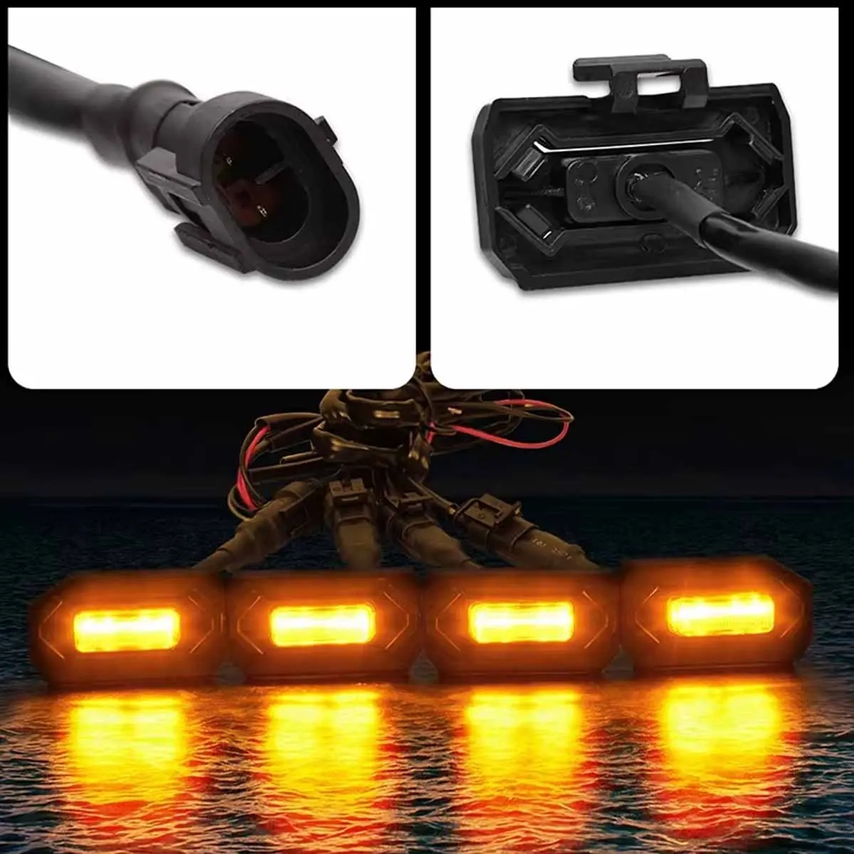 Forlygte lysstribesæt Led Phantom gul -  - 6438471308723 - 2